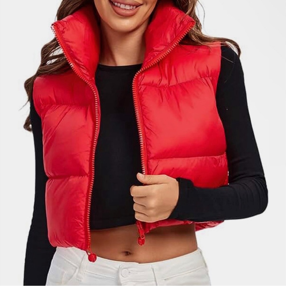 Super cute red puffy vest size XL